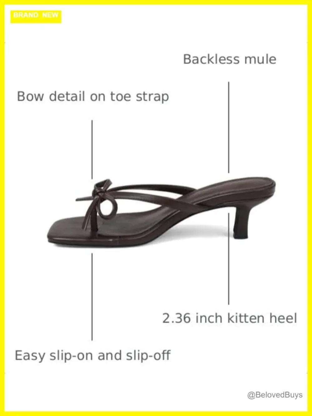 Kitten Heels Flip Flop Heels with Bow - Women's Slide Sandals